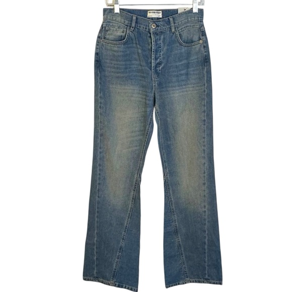 Free People Western Bohemian Serafin Boot Cut Jeans Light Vintage Wash Size 27 - Picture 5 of 12